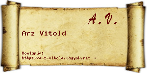 Arz Vitold névjegykártya